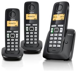 Gigaset - A220A X3 - Cordless Telephone - Black